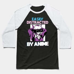 Easily Distracted By Anime Merch Anime Girl Otaku Gift Anime Baseball T-Shirt